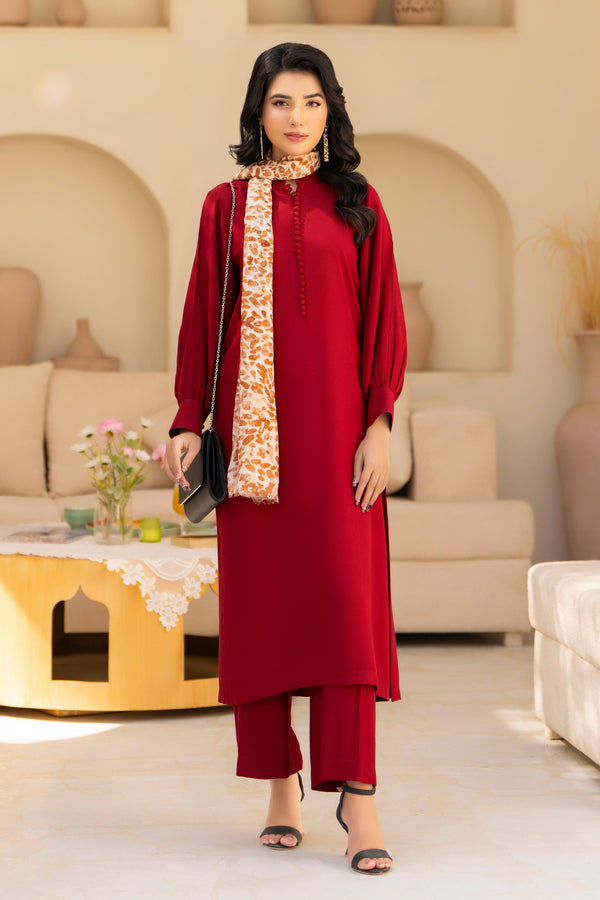 CRIMSON - 2PCS SILK KARANDI